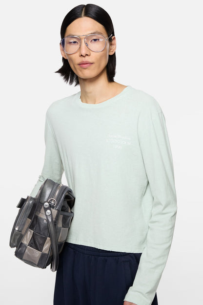 Distressed logo t-shirt - Pale mint