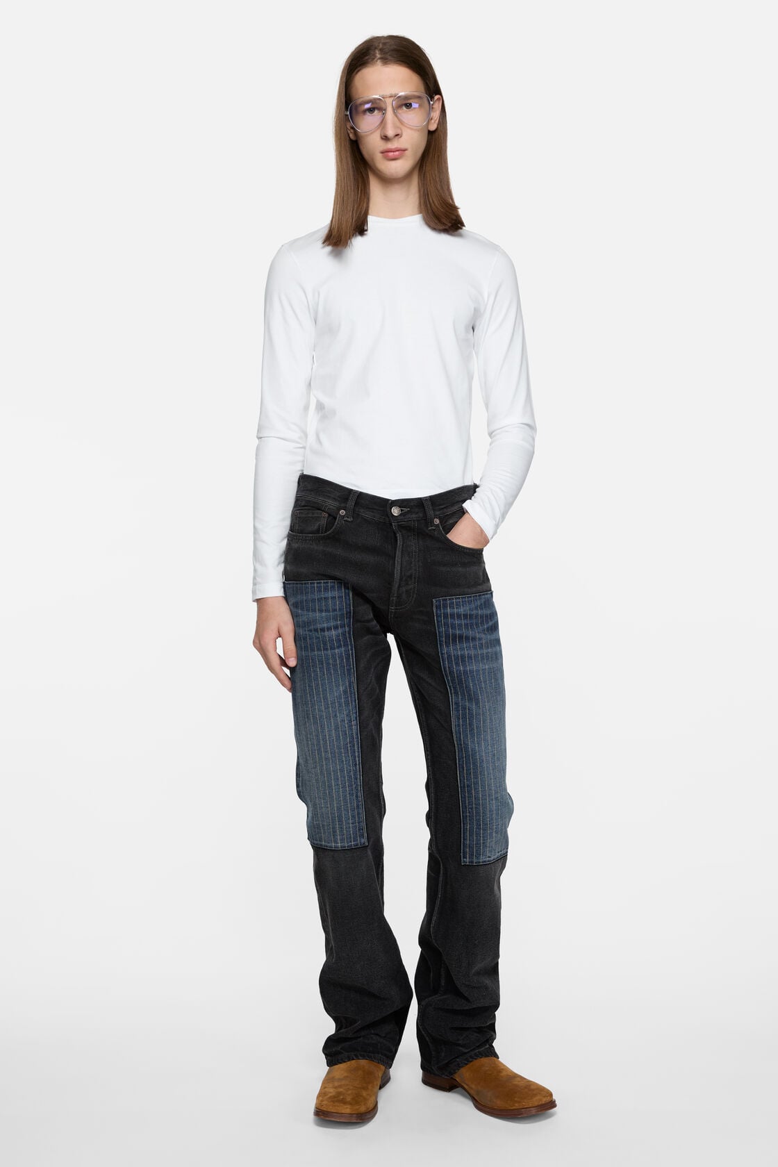 Satin label t-shirt - regular - Optic White