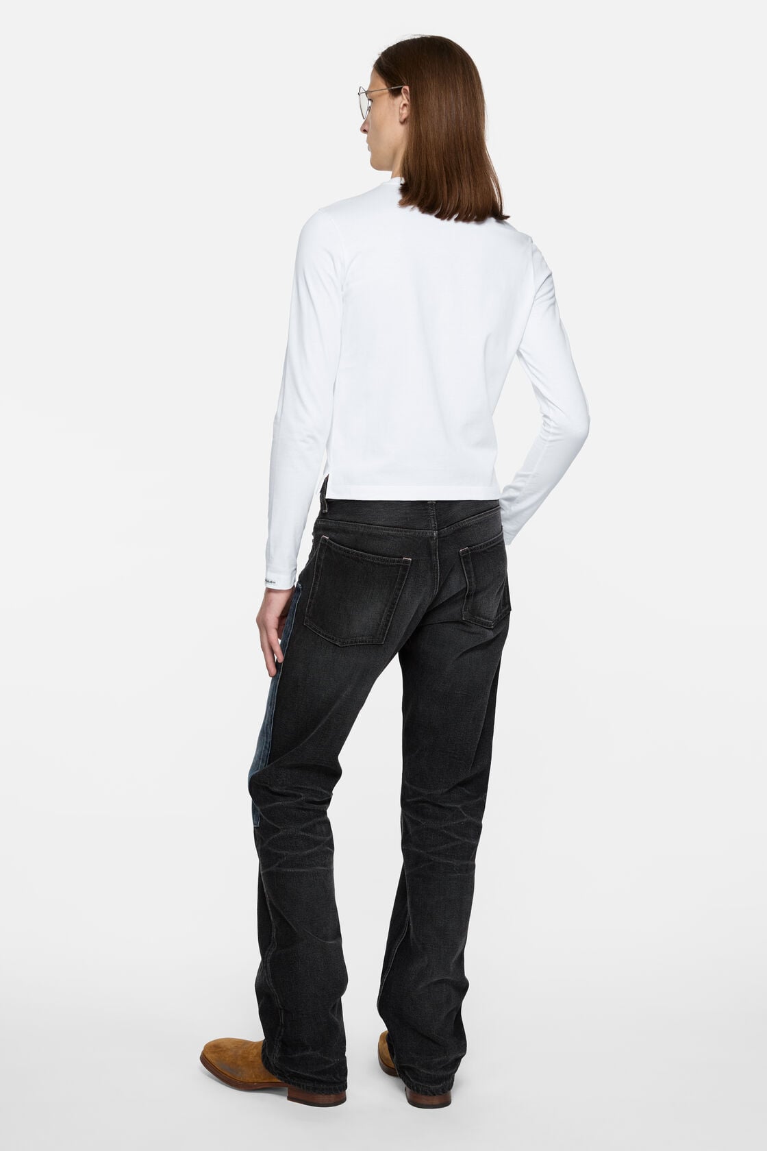 Satin label t-shirt - regular - Optic White