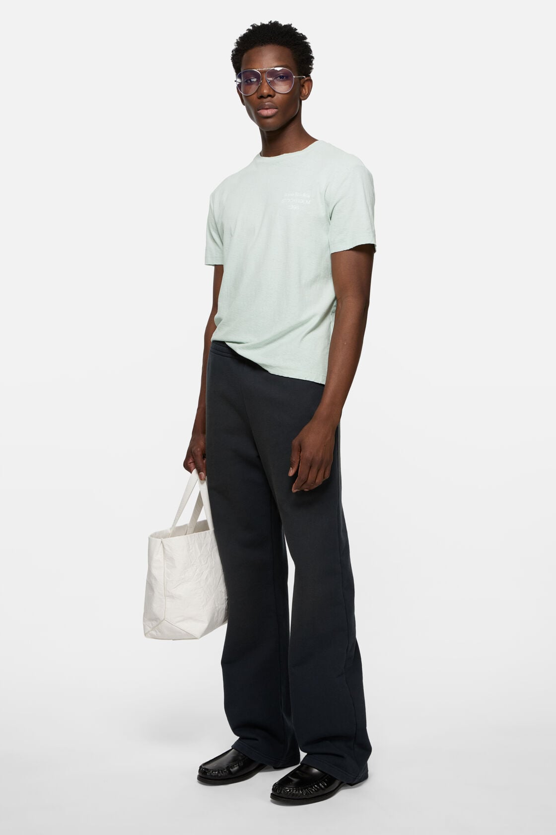 Distressed logo t-shirt - Pale mint