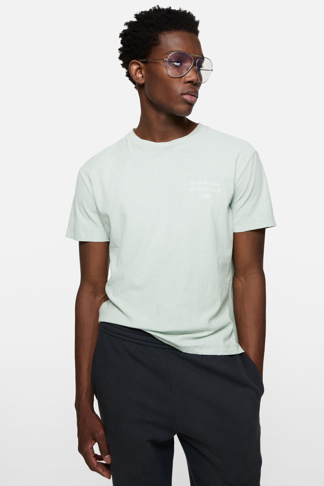 Distressed logo t-shirt - Pale mint