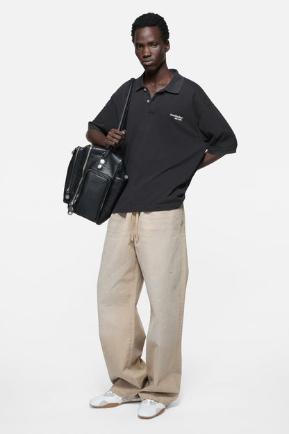 Washed logo polo - Black