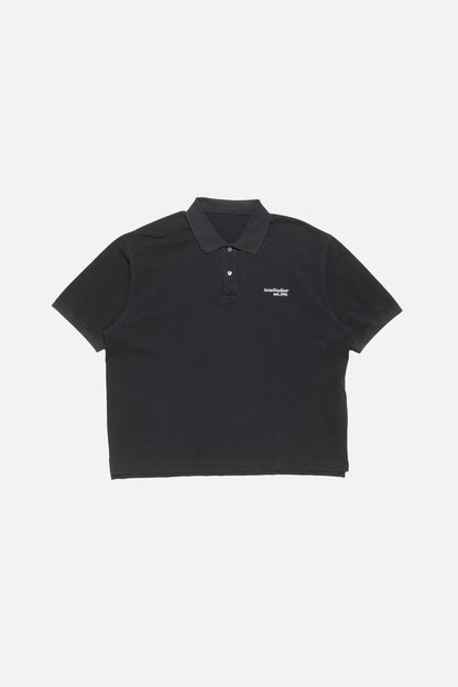 Washed logo polo - Black