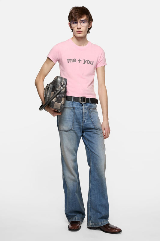 Fitted graphic  t-shirt - Pale Pink