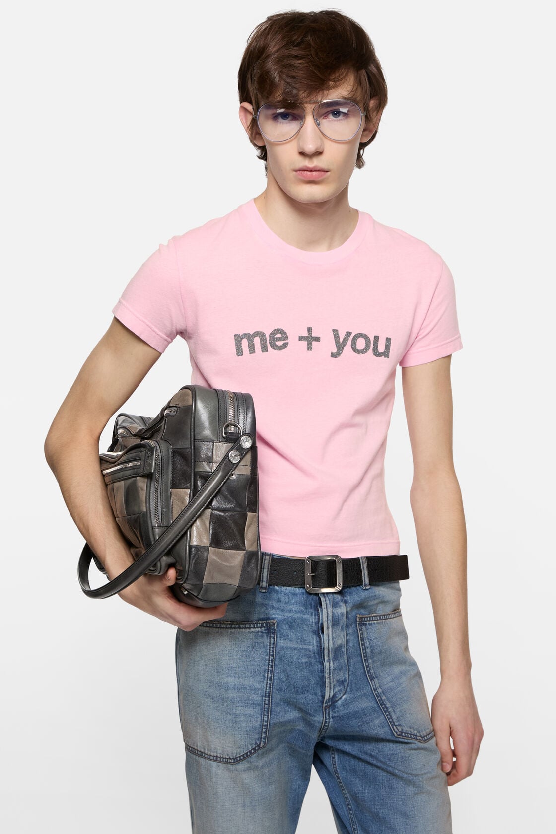 Fitted graphic  t-shirt - Pale Pink