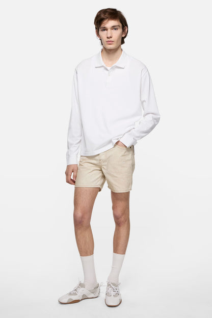 Polo shirt with white 1996 logo - White