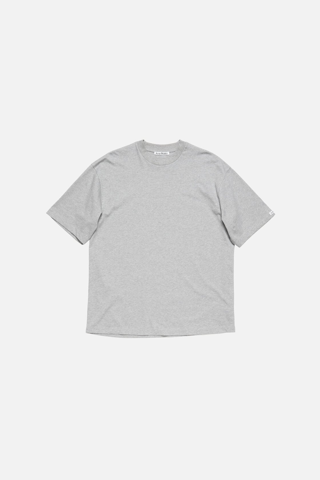 Satin logo t-shirt - relaxed - Grey Melange