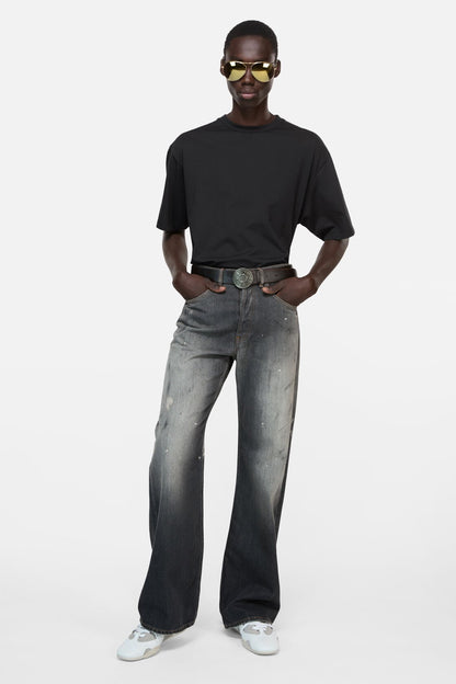 Satin logo t-shirt - relaxed - Black