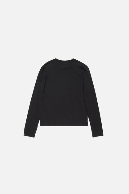 Satin label t-shirt - regular - Black