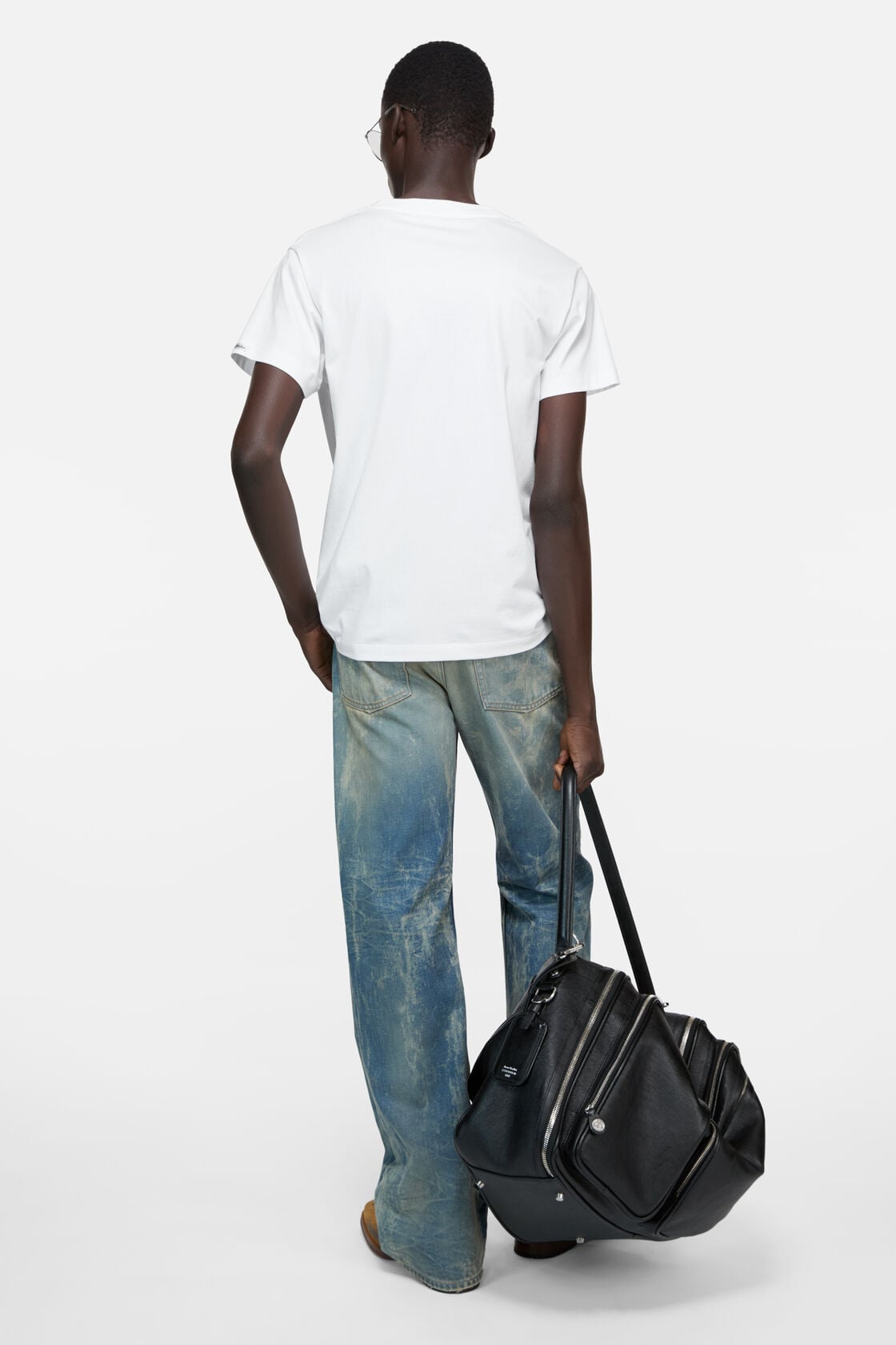 Satin label v-neck t-shirt - Optic White