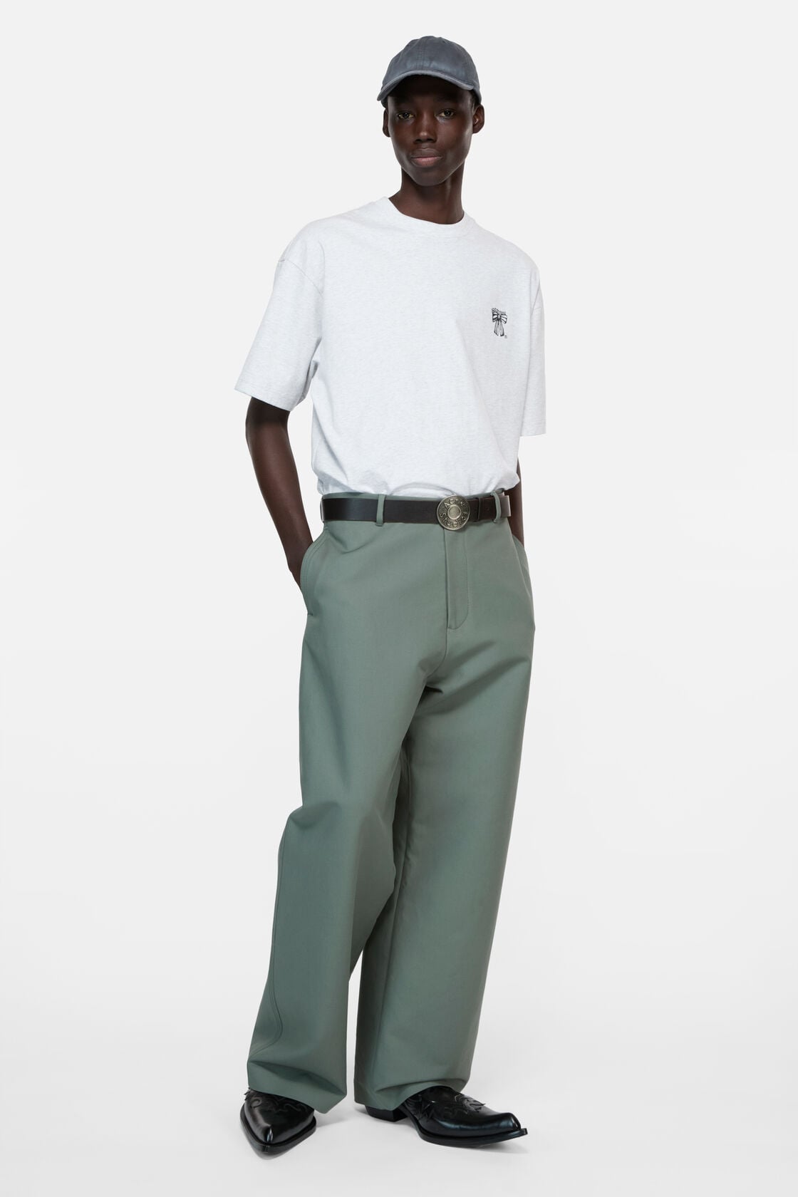 Bow logo t-shirt - Pale Grey Melange