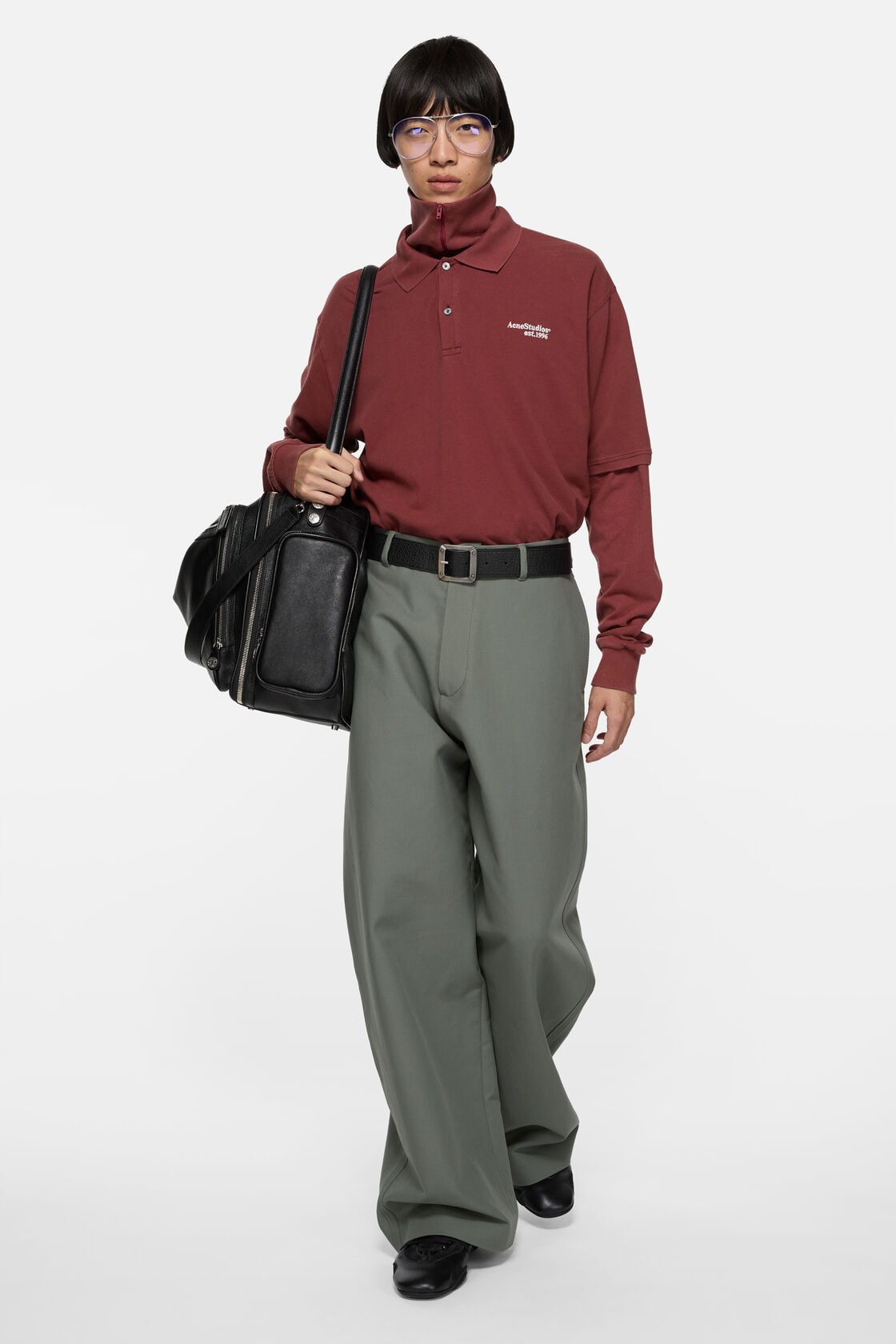Washed logo polo - Maroon red