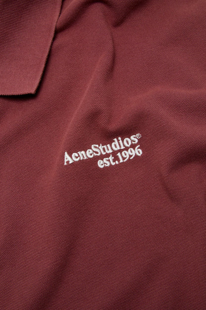Washed logo polo - Maroon red