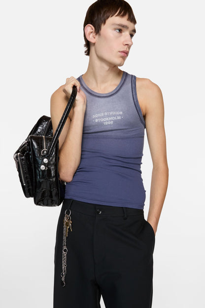 Sprayed logo tank top - Navy