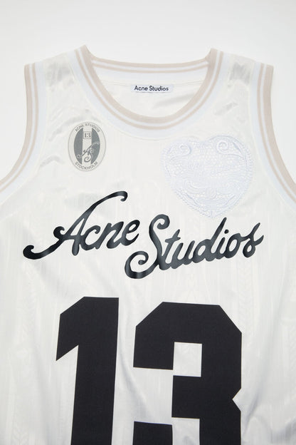 Sports jersey tank top - White