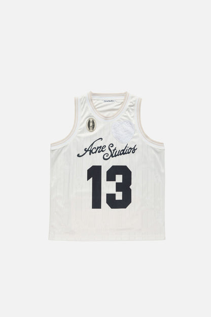 Sports jersey tank top - White
