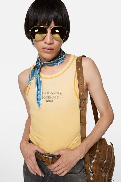 Sprayed logo tank top - Light yellow