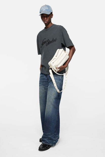 Embroidered logo t-shirt - Faded black