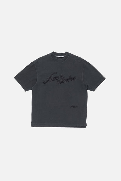 Embroidered logo t-shirt - Faded black