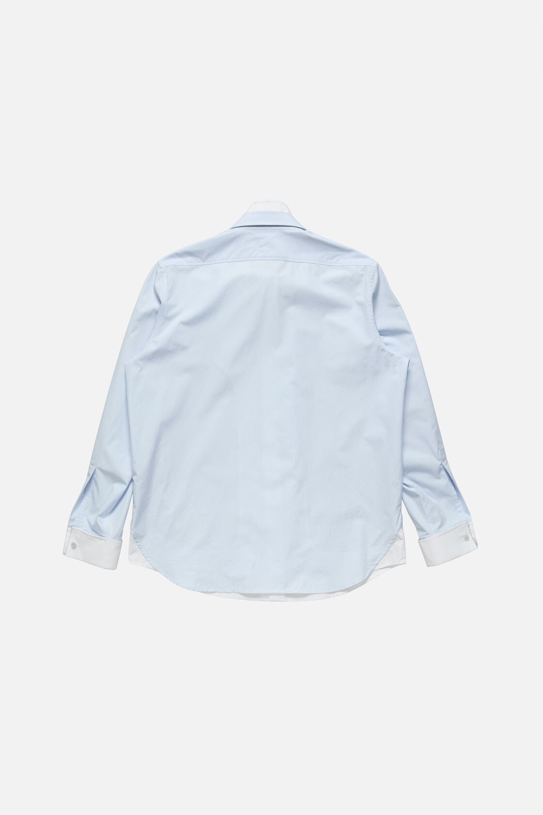 Layered poplin button-up shirt - Blue/white