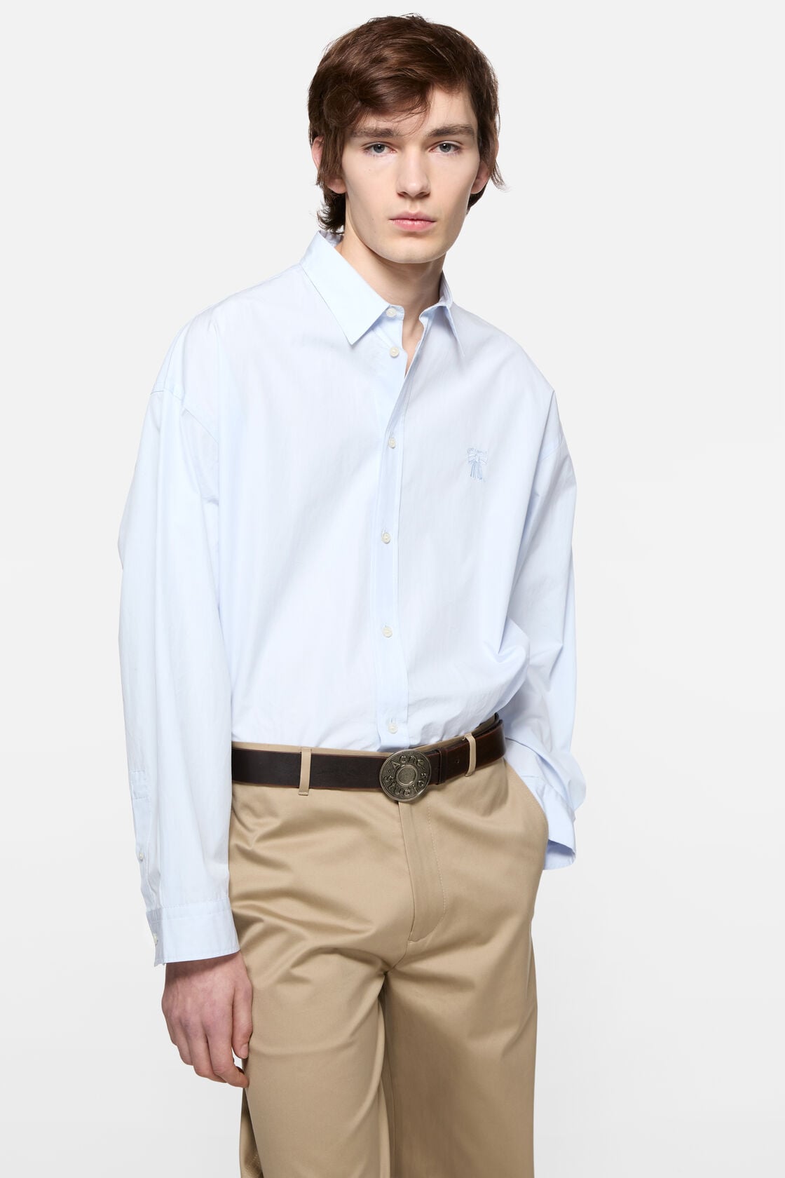 Button-up shirt with logo - Ice blue
