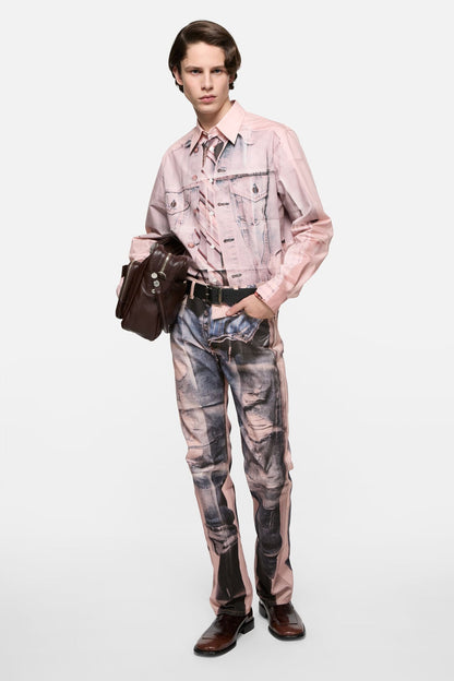 Printed button-up shirt - Pink