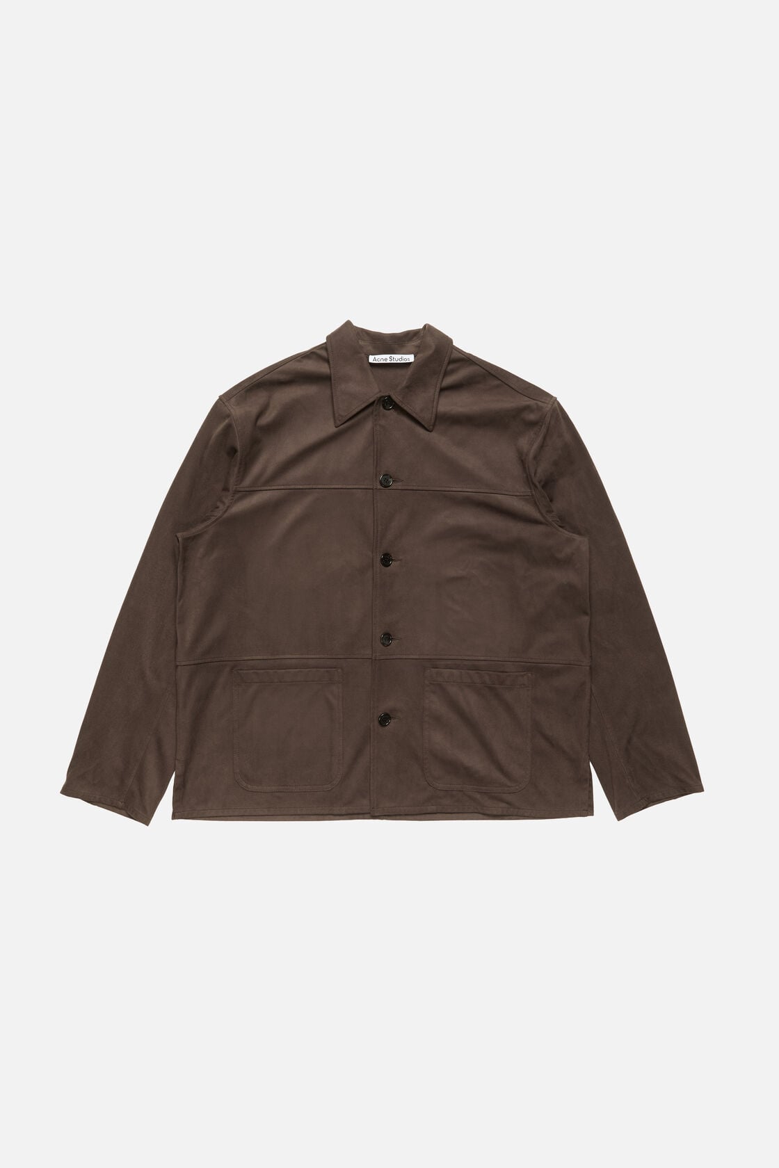 Faux suede overshirt - Chocolate brown