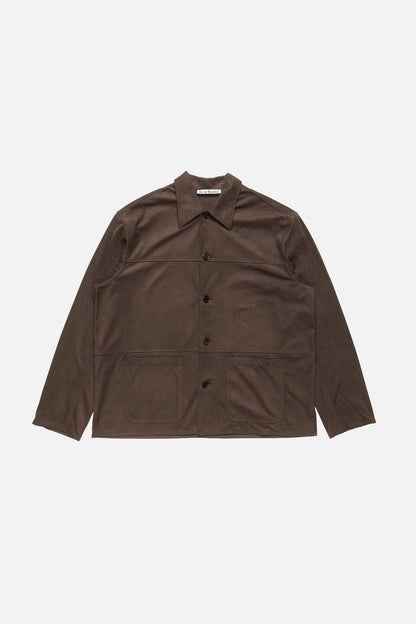 Faux suede overshirt - Chocolate brown