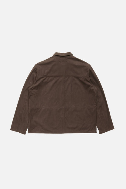 Faux suede overshirt - Chocolate brown