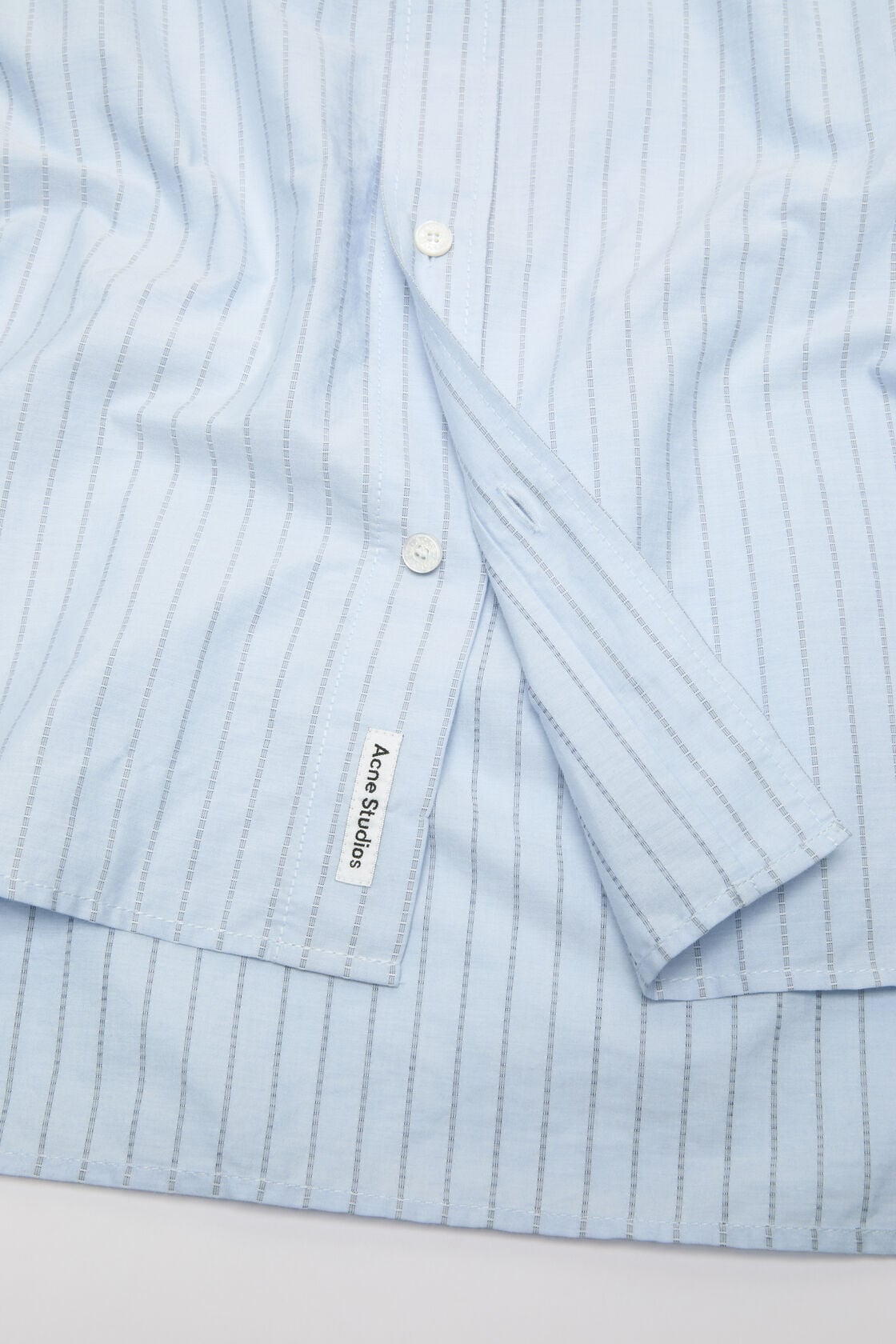 Striped poplin shirt - Baby blue