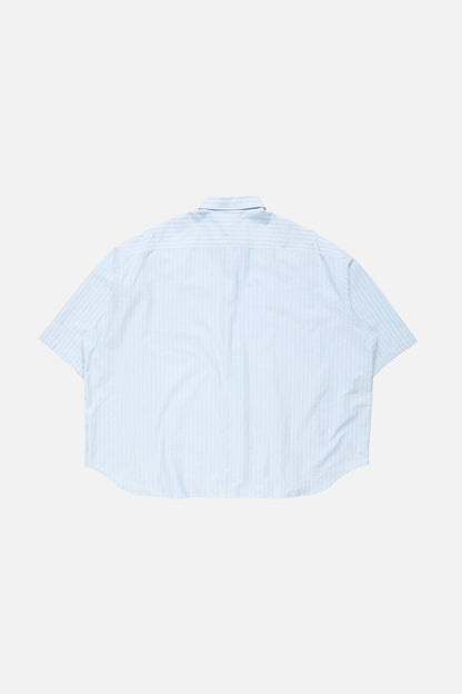 Striped poplin shirt - Baby blue