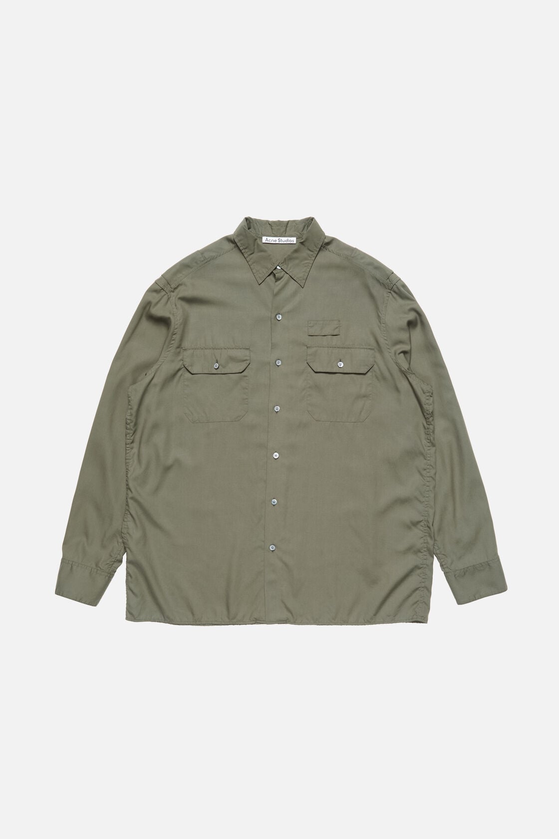 Button-up shirt with logo - Olive green