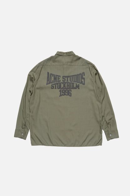 Button-up shirt with logo - Olive green