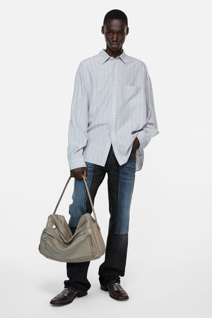 Striped button-up shirt - Grey/multi