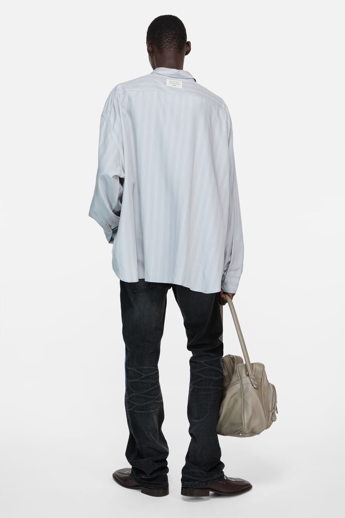 Striped button-up shirt - Grey/multi