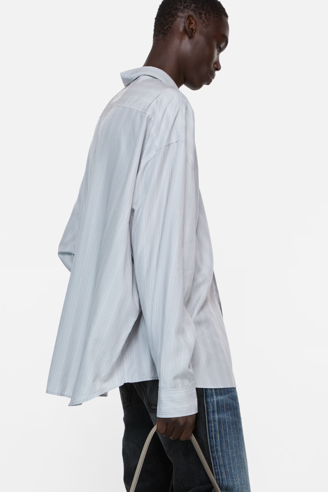 Striped button-up shirt - Grey/multi