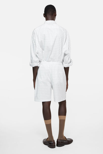 Check button-up shirt - White/black