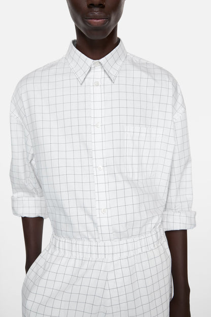 Check button-up shirt - White/black