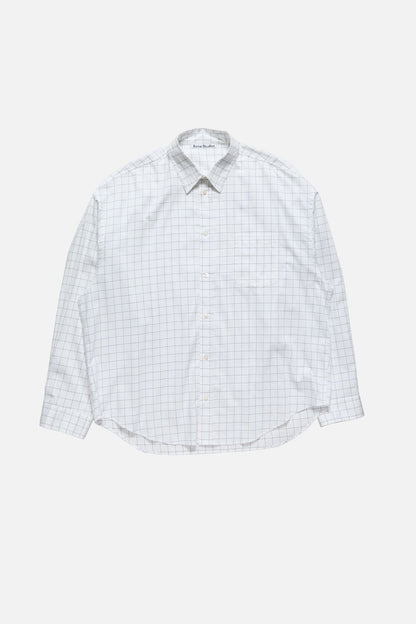 Check button-up shirt - White/black