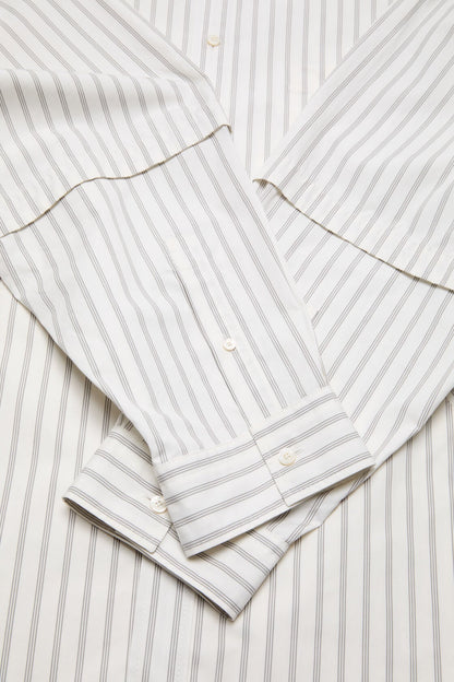 Double-sleeve striped shirt - Off white/grey