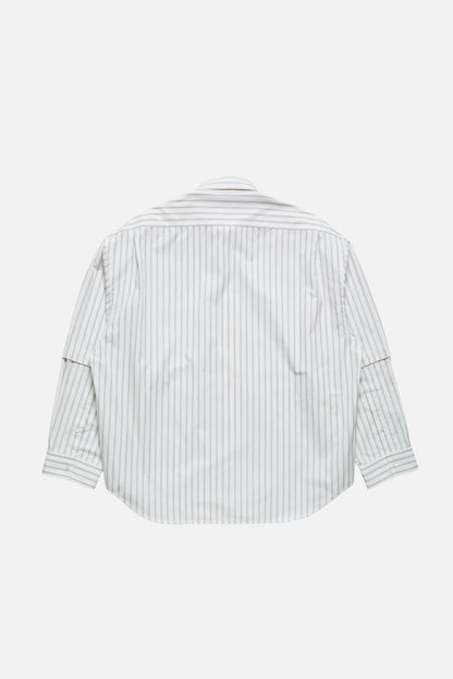 Double-sleeve striped shirt - Off white/grey