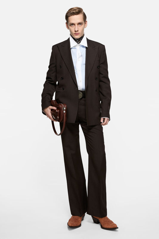 Double-breasted suit jacket - Chocolate brown