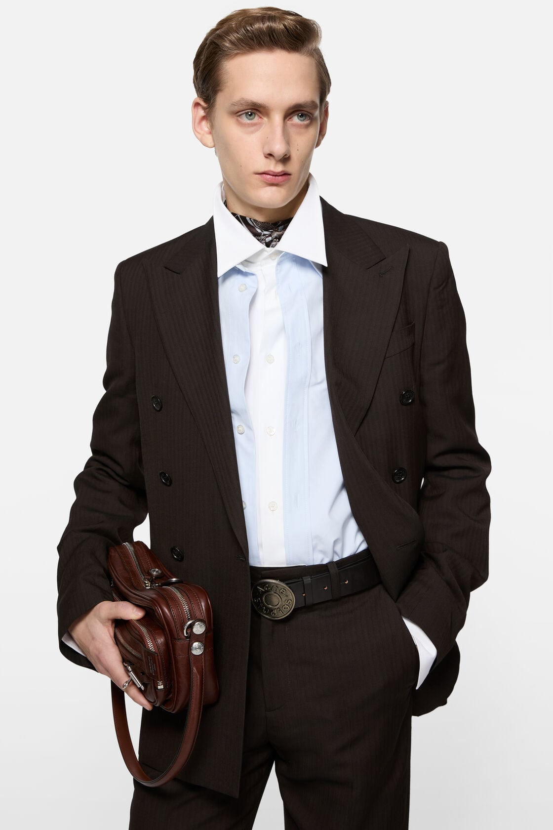 Double-breasted suit jacket - Chocolate brown