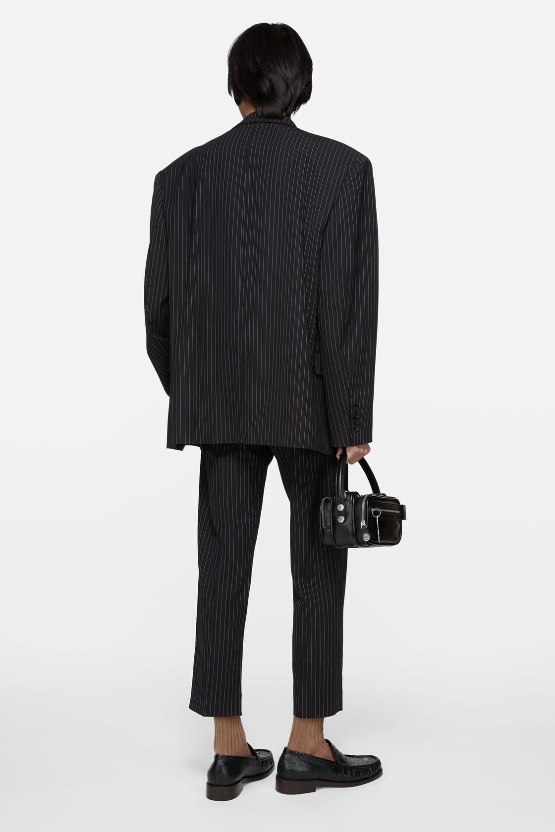 Double-breasted suit jacket - Navy/white