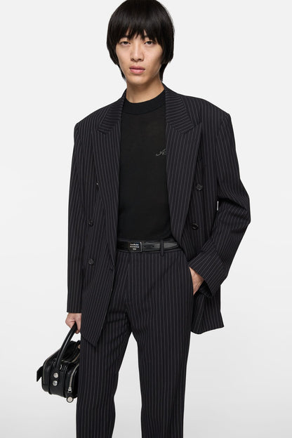 Double-breasted suit jacket - Navy/white