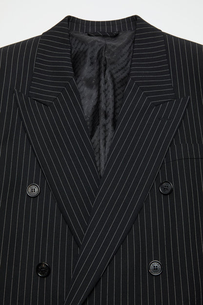 Double-breasted suit jacket - Navy/white