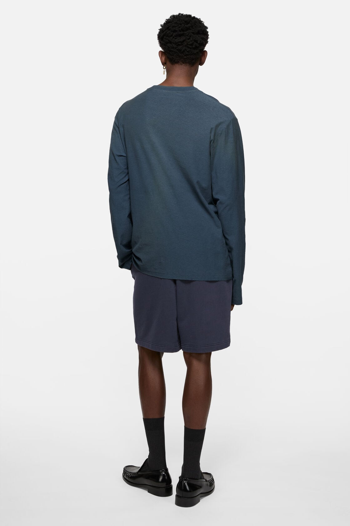 Fleece shorts with logo - Dark navy