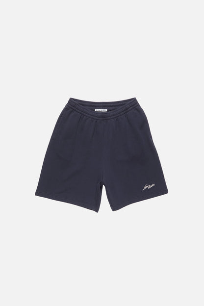 Fleece shorts with logo - Dark navy