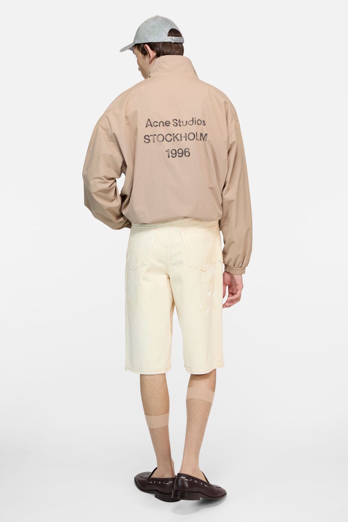 Distressed denim shorts - White