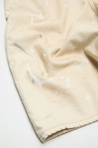 Distressed denim shorts - White